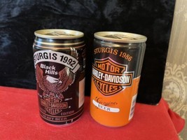 2 Vintage Sturgis Harley Davidson Beer cans-1986 and 1992 - £23.53 GBP