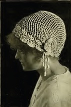 Crocheted Boudoir Cap. Vintage Crochet Pattern for a Ladies&#39; Hat. PDF Do... - $2.50