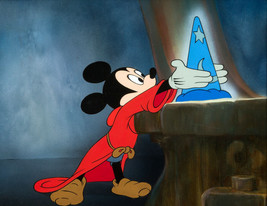 Framed canvas art print giclée mickey mouse fantasia wizard magic hat sorcerer - £31.64 GBP+