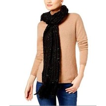Steve Madden Black Speckled Scarf One Size Womens Soft Knit Winter - £12.36 GBP