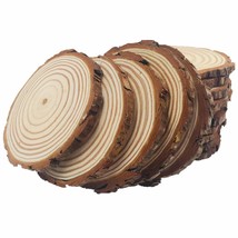 10pcs Wood Slices 4-4.7 inch Unfinished Natural with Tree Barks Diameter Large C - £82.62 GBP