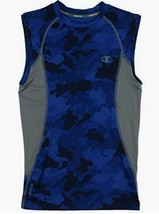 Champion Homme Gear Compression Imprimé Camouflage sans Manche Muscle Polo, Bleu - £15.02 GBP