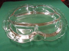 Great Heavy Glass 5 Section DIVIDED DISH Serving PLATTER...../SALE - $4.85