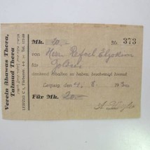 1930 Leipzig, Germany Torah Receipt - $5.39 CAD
