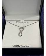 Sterling Silver 1/10 CCTW Diamond Infinity Heart 18” Necklace - $39.59