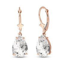 Galaxy Gold GG 14k Rose Gold Leverback Earrings with Natural White Topaz - £272.07 GBP+
