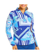 NWT Ladies IBKUL TIMEOUT BLUE NAVY Long Sleeve Mock Golf Shirt S M L XL ... - $1,288.00 MXN