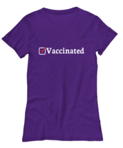 Vaccinated TShirt Vaccinated Tick Purple-W-Tee  - £17.54 GBP