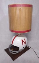 Nebraska Cornhuskers Table Lamp Football Helmet Vintage 1970&#39;s Hand Made - $139.95