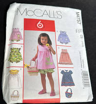 McCalls M4757 Toddlers Girls Top  Easter Dress Panties Handbag Sizes 1 2... - $6.93