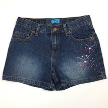The Childrens Place Blue Denim Jean Shorts SIZE 10 Fourth Of July Fireworks USA - £8.01 GBP