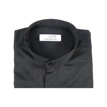 Mens CEREMONIA Pastor Shirt 100% Cotton Turkey Banded Collar #stn 15 hyk black image 5