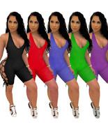 Halter Sexy Sport Bodysuits High Waist Exercise Overalls Fitness Gym Act... - £15.53 GBP