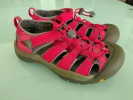 KEEN Waterproof Washable Sz 4 Kids Pink Grey Hiking Sport Outdoor Shoe - £15.79 GBP