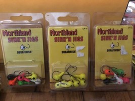 3 Brand New Packs Northland Fishing Tackle - Sink&#39;n Jigs 1/4 Ox Assorted Colors - £15.01 GBP