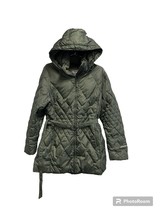 Eddie Bauer Down Green Quilted olive green Parka coat Women size PL - £54.60 GBP