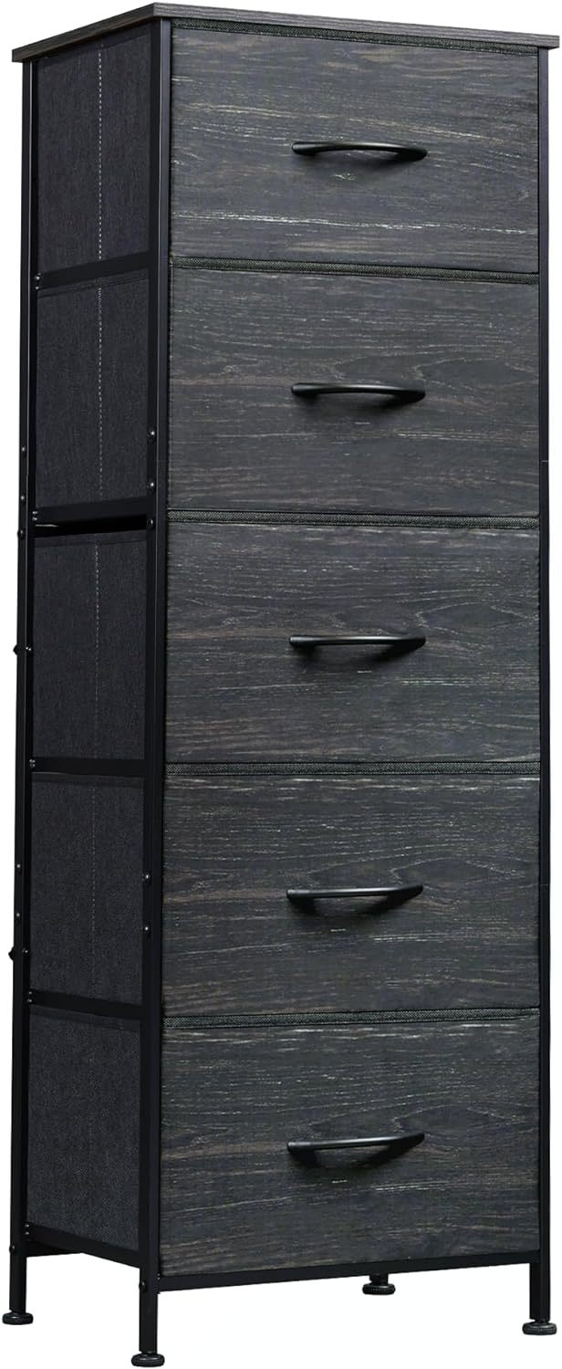 The Wlive Fabric Dresser Is A Sturdy Steel-Framed 5-Drawer Tall Dresser ... - $59.98