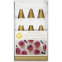 Wilton Navy Blue and Gold Piping Tips and Cake Decorating Supplies Set, 17-Piece - £19.97 GBP