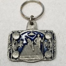 Enamel Billiards Pool Players Keychain 1996 CJ USA Metal Collectible Vtg - £9.71 GBP