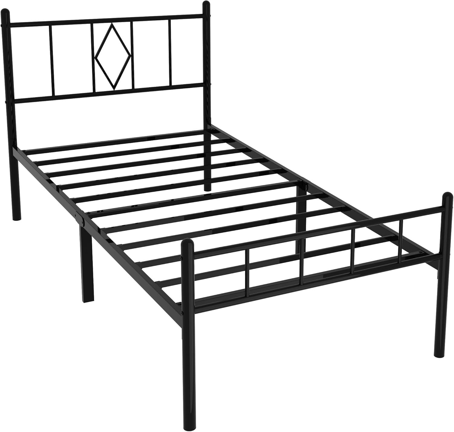 14 Inch Twin Size Bed Frames With Headboard/Footboard, Under Bed Storage... - $77.92