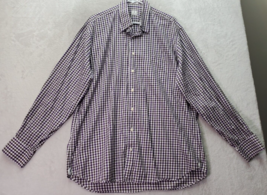 Peter Millar Shirt Men Size XL Tan Gingham Cotton Long Sleeve Collar Button Down - £15.50 GBP