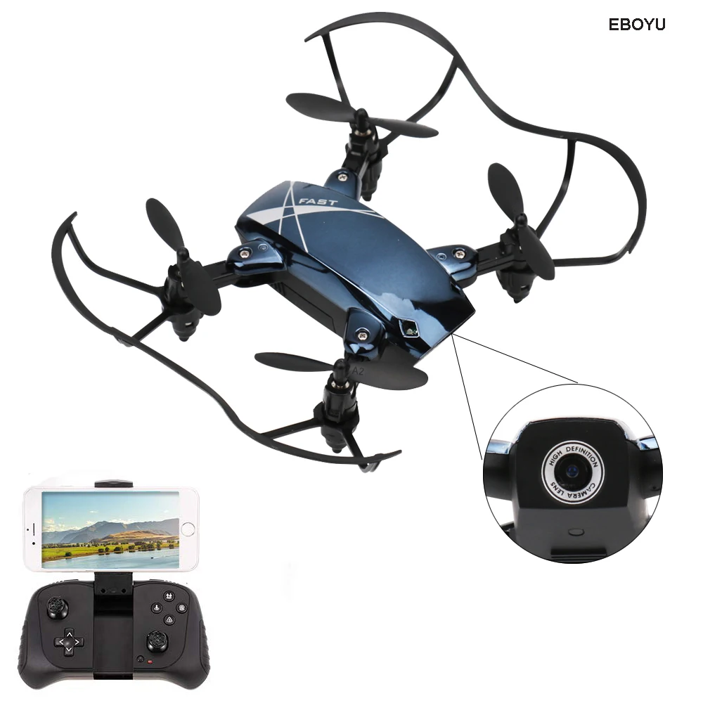 EBOYU S9HW Mini 2.4G Foldable RC Drone WiFi FPV 480P Camera Drone Voiced Control - £47.39 GBP