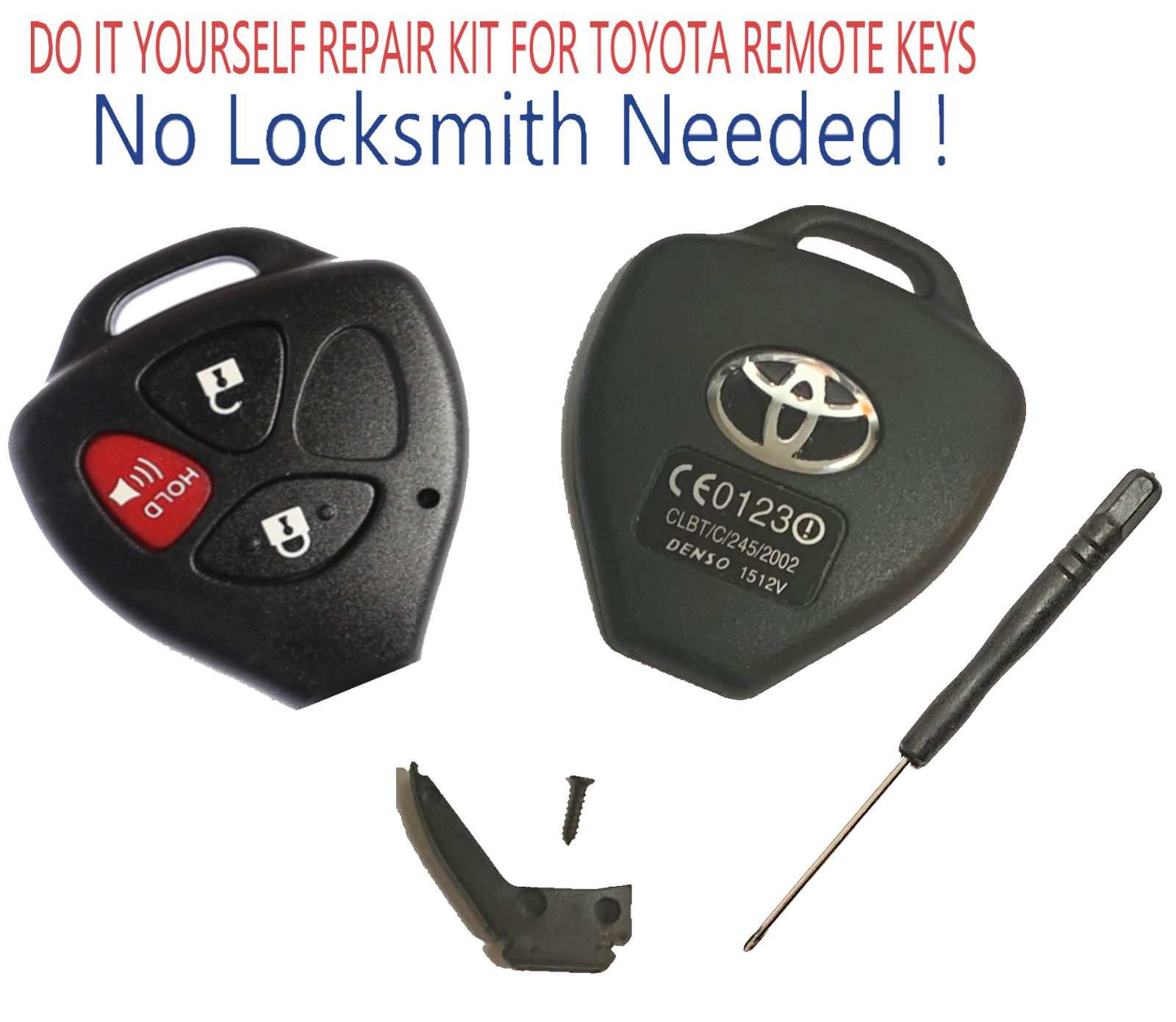 TOYOTA Yaris 2007-2014 Remote Key Shell Repair Kit 3B DIY NO Locksmith N... - $4.99