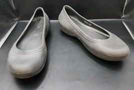 CROCS Womens Sz 7 Black At Work Iconic Comfort Ballet Flats Slip Resista... - $18.70