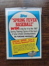 1986 Topps - Blue Spring Fever Baseball - 1987 Spring Training Sweepstakes - MLB - $1.97