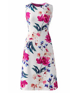 Lands End Women&#39;s Sleeveless Ponte Sheath Dress Ivory Marin Botanical New - £48.06 GBP