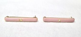 Vintage 14K Yellow Gold Seed Pearl Enamel Painted Bar Pins - Lot of 2 - K1530  - £168.80 GBP
