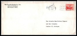 1949 US Ad Cover - The Foundry Supply Co, Minneapolis, Minnesota, Air Mail G12  - £2.36 GBP