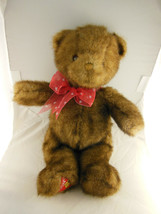 Dakin Teddy Bear With Faux Brown Mink Fur &amp; Dakin Logo Patch on Foot 16 inch - £15.56 GBP