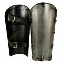 Medieval Greaves Collectible Armor Arm Guard Leather Strap Ancient Costume - £133.55 GBP