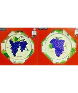 Baum Bros Style Eyes Set Of 2 Wine Decorator Plates 8 1/4&quot; Grapes Motif NIB - €12,07 EUR