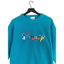 Vintage Disney World Embroidered Blue Crewneck Sweatshirt Unisex S Mickey Mouse - £20.25 GBP