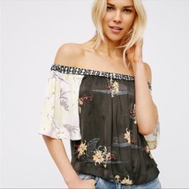 FREE PEOPLE off the shoulder ‘Rockin Rochelle’ top Asian floral boho size small - £19.38 GBP