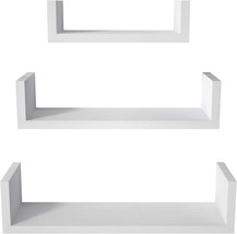 Sriwatana Floating Shelves Wall Mounted, Solid Wood Wall Shelves, White - $40.96