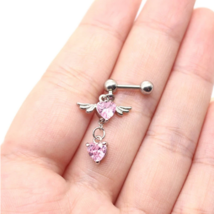 Stainless Steel Zirconia Heart Ear Piercing Studs - FAST SHIPPING! - $8.99