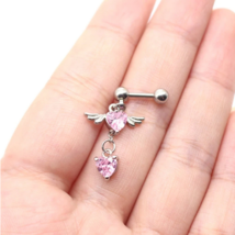 Stainless Steel Zirconia Heart Ear Piercing Studs - FAST SHIPPING! - £7.07 GBP