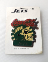 New York Jets Coca-Cola Pin Sponsor Lapel Hat Tie Pin NFL Vintage 1980s - $8.80
