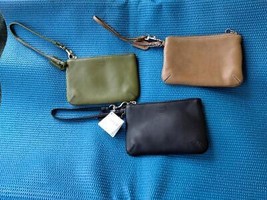 Lot- 3 COACH Wristlet Wallet Skinny Black FS8360 NWT + Beige + Green - £22.40 GBP