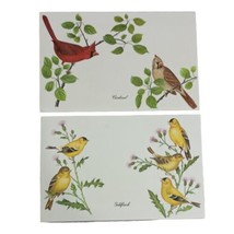 2 Bird Placemat Set Cardinals Goldfinches Lot Vinyl Plastic Easy Clean V... - $23.74