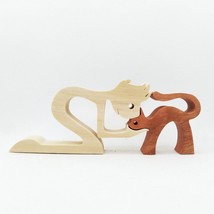 Man and cat, Handmade Wooden Art - £22.04 GBP