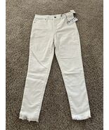 Frayed Denim Women&#39;s White High Rise Frayed Hem Skinny Ankle Jeans Pants... - €17,06 EUR