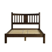 King Size Farmhouse Style Solid Wood Platform Bed with Headboard in Espresso - $16,047.17 MXN