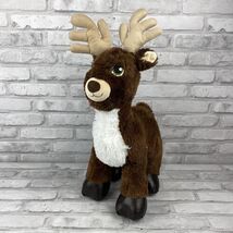 Build A Bear Reindeer Plush Green Eyes Dark Brown Faux Leather Paws 18 I... - $15.74
