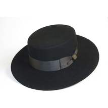 Mens Autralian Wool Boater Hat Wide Brim BRUNO CAPELO ZAYDEN ZA331 Black New image 6