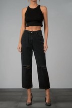 Elan Fray Hem Distressed Crop Jeans Size L - $514.61 MXN