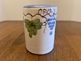 Kitchen Shaker Italian Hand Painted Ceramic Grape Leave 3.5&quot; Tall Cacao ... - $17.63